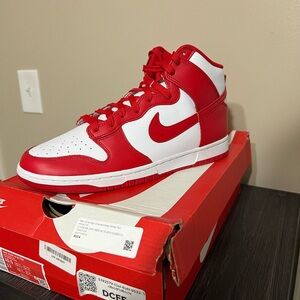 Size 10.5 - Nike Dunk High Championship Red Brand New With Box